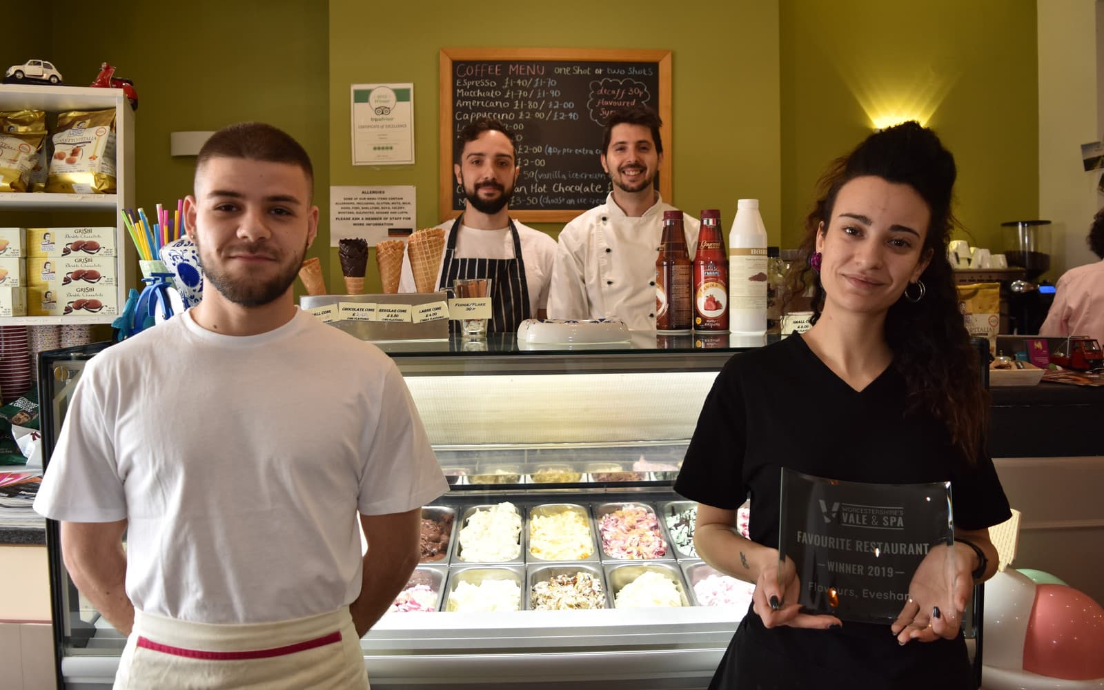 The Flavours family with their 2019 Worcestershire Vale & Spa Favourite Restaurant award